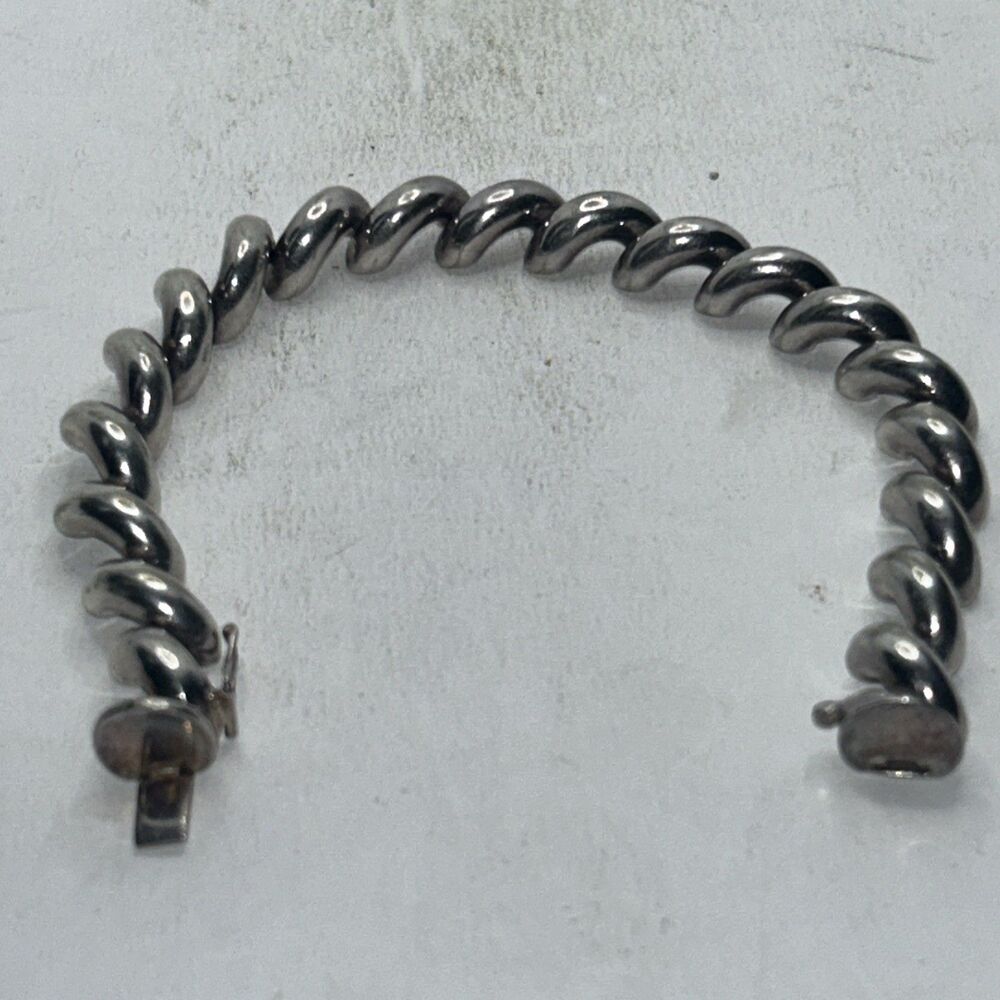 Sterling Silver Thick San Marco Bracelet 7.25 inches Italy